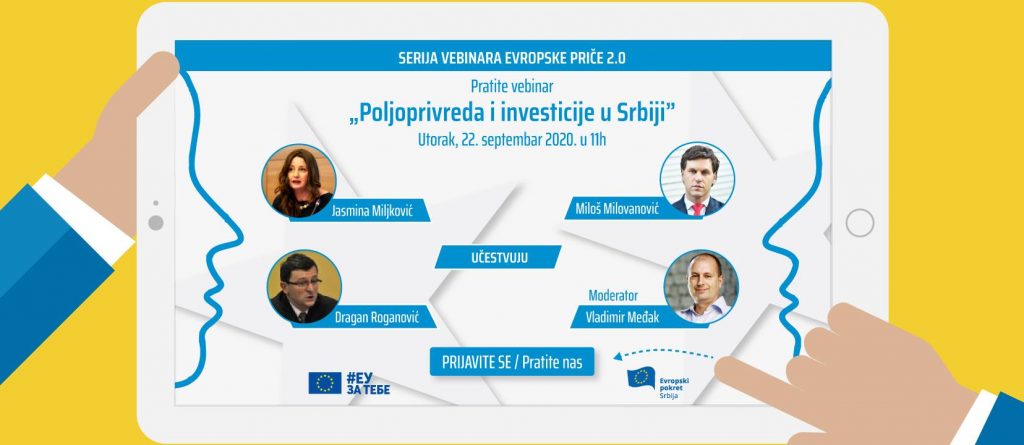 Evropski pokret u Srbiji najavljuje: Onlajn debata o poljoprivredi i investicijama u Srbiji 22. septembra