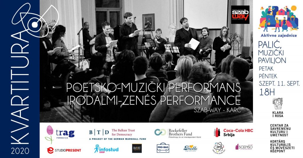 Kvartitura 2020: Poetsko-muzički performan trupe kArc u petak, 11. septembra, na Paliću