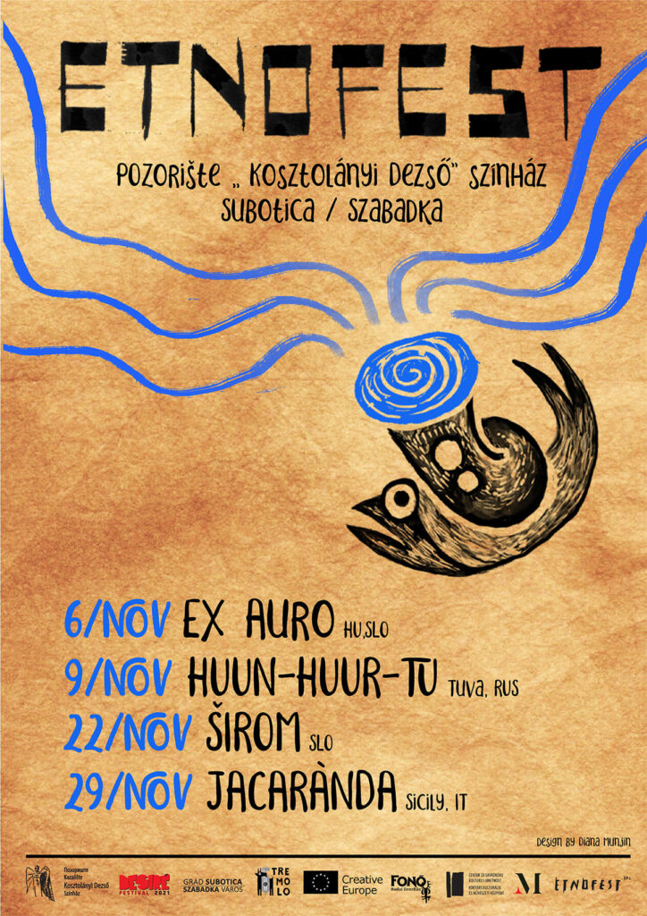 Etnofest 2021: Sicilijanski sastav Jacaranda u ponedeljak, 29. novembra, u Pozorištu “Deže Kostolanji”