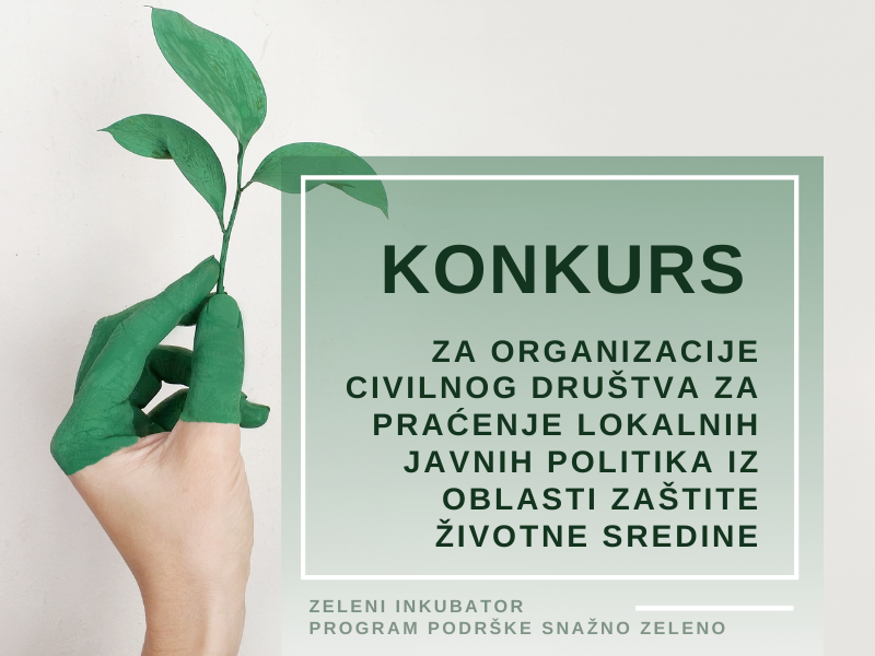 Program “Snažno zeleno”: Do 1.800.000 dinara podrške organizacijama civilnog društva za sprovođenje zelenih ideja